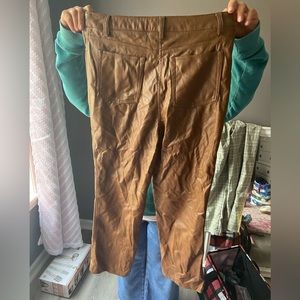 Brown leather pants